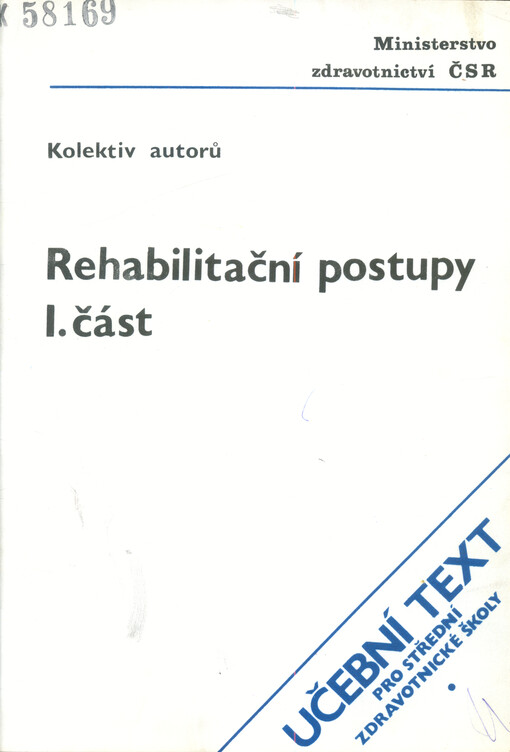 Rehabilitační postupy. 1.