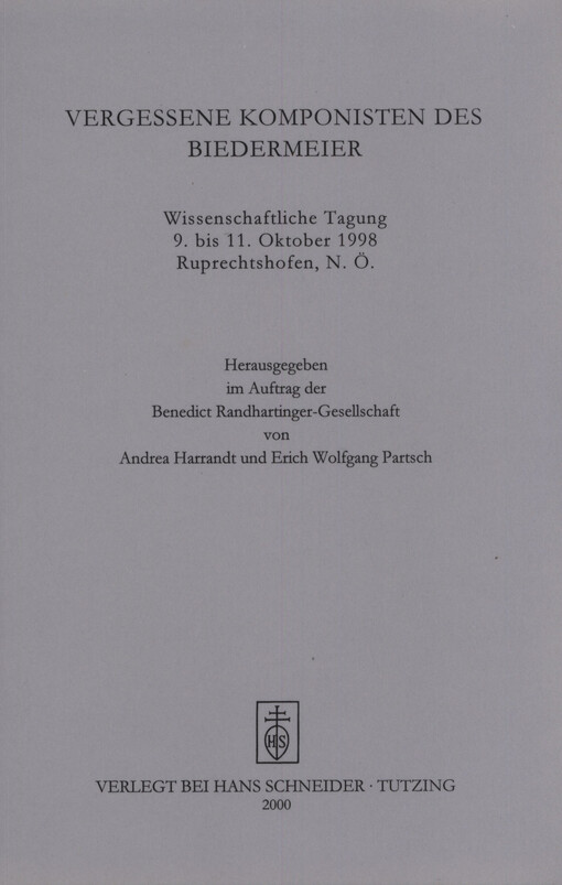 Vergessene Komponisten des Biedermeier :