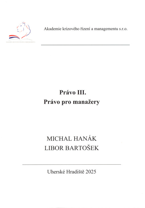Právo. III, Právo pro manažery