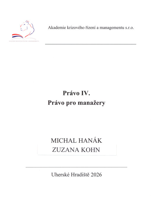 Právo. IV, Právo pro manažery