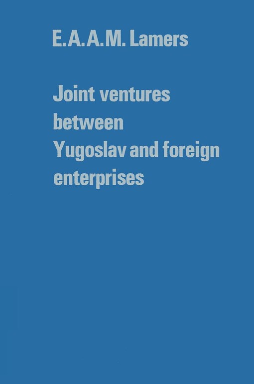 Joint Ventures Between Yugoslav adn Foreign Enterprises
