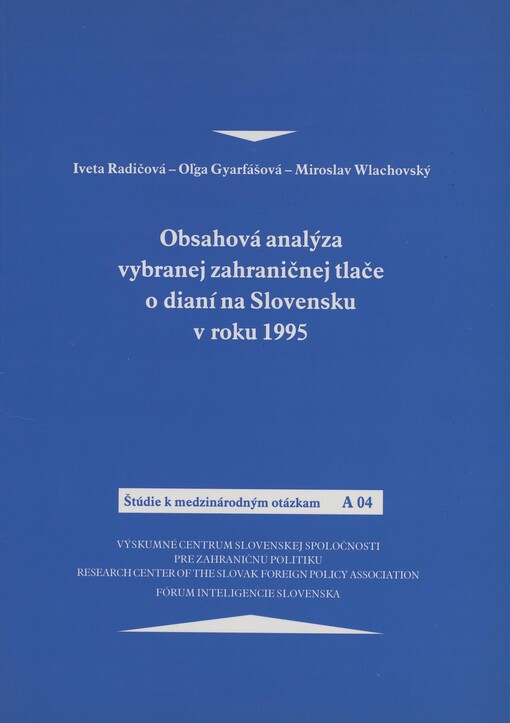 Obsahová analýza vybranej zahraničnej tlače o dianí na Slovensku v roku 1995