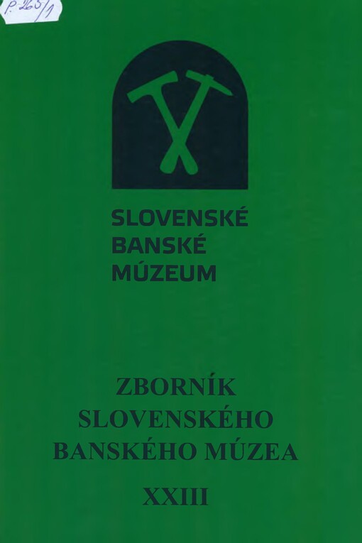 Zborník Slovenského banského múzea. Ročník XXIII. 2012