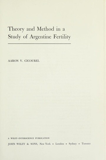 Theory and Method in a Study of Argentine Fertility