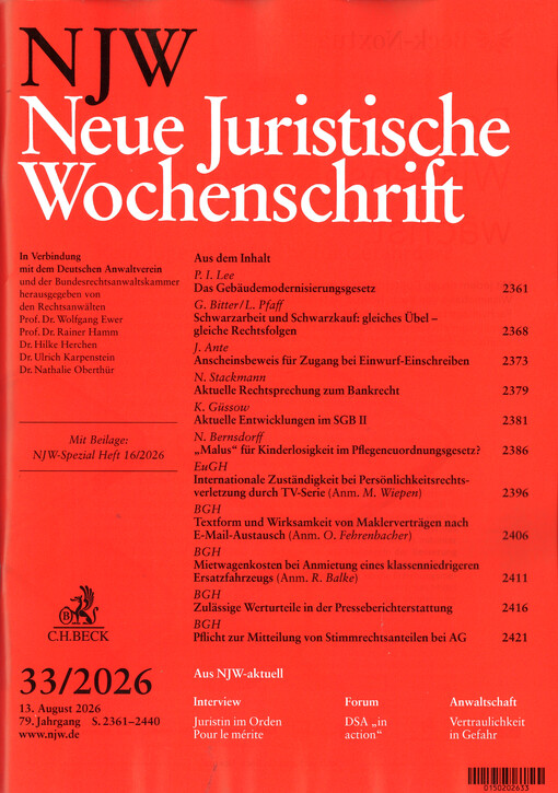 Neue juristische Wochenschrift