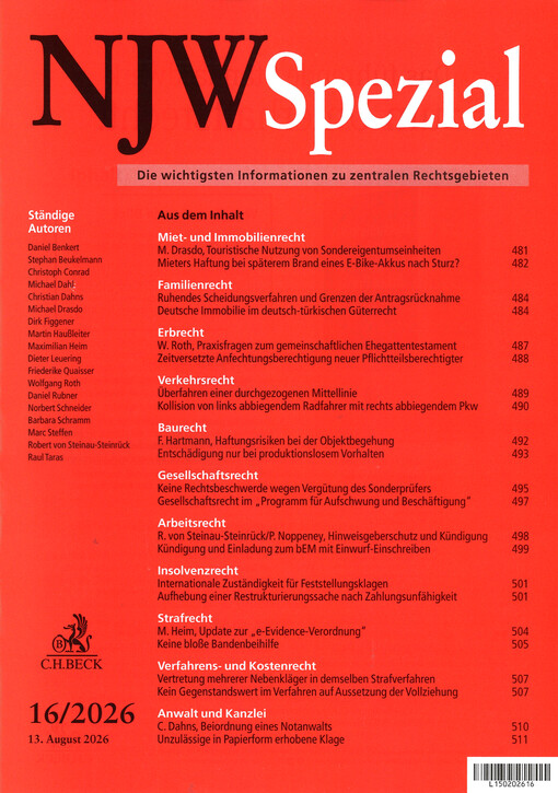 NJW Spezial