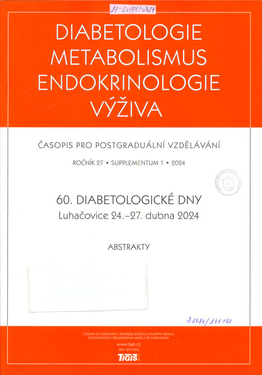 Diabetologické dny : Luhačovice ... : abstrakta