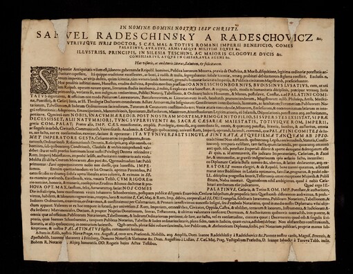 IN NOMINE DOMINI NOSTRI IESV CHRISTI. ... Actum ... Pragae ... XXX. Augusti 1595 ...