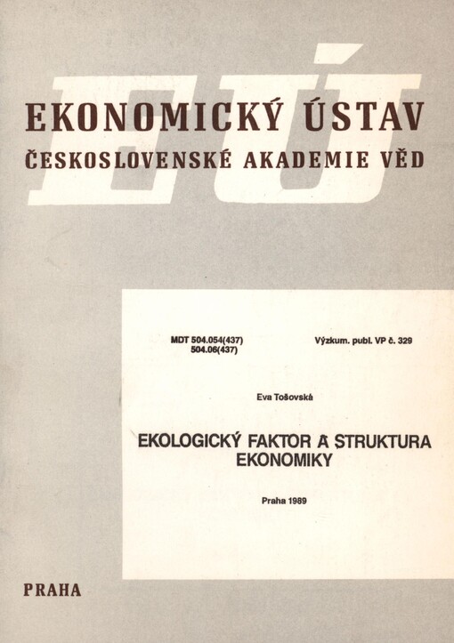 Ekologický faktor a struktura ekonomiky