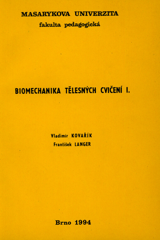 Biomechanika tělesných cvičení I