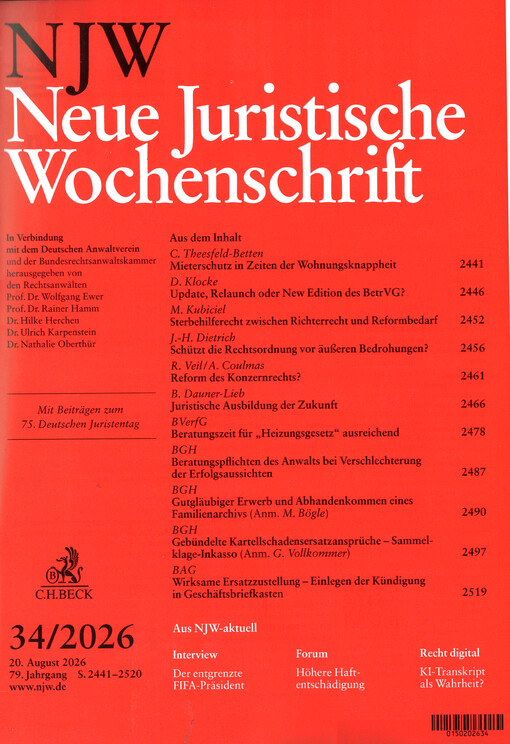 Neue juristische Wochenschrift