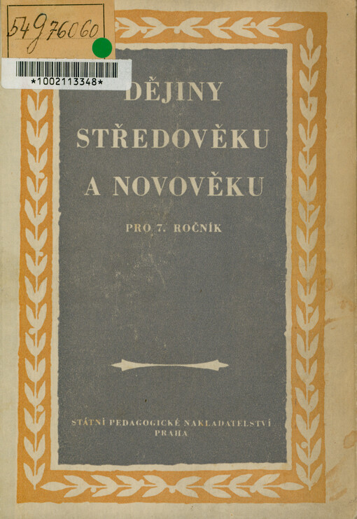 Dějiny středověku a novověku pro 7. ročník všeobecně vzdělávacích škol
