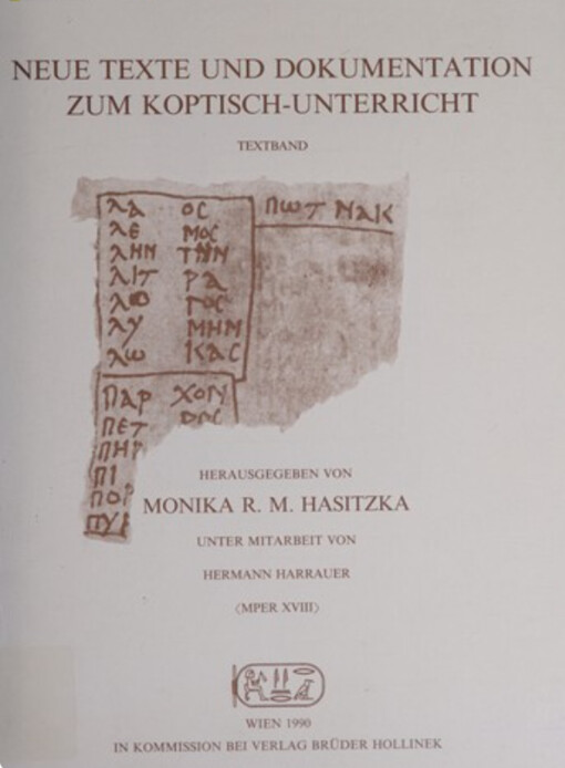Neue Texte und Dokumentation zum Koptisch-Unterricht.Textband