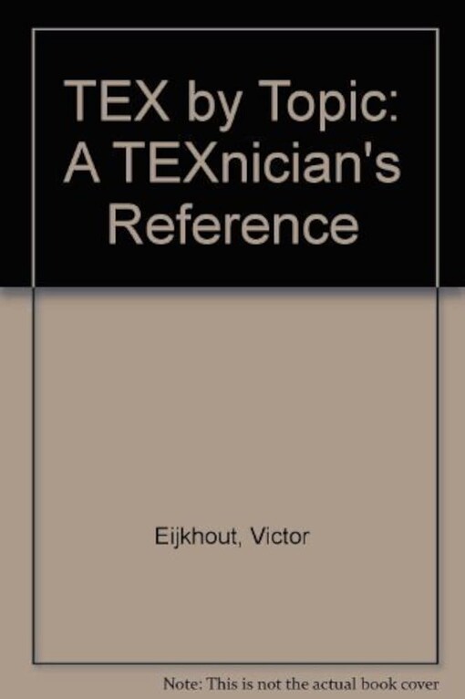 TeX by topic :a TEXnician´s reference