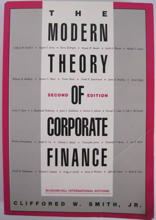 The modern theory of corporate finance