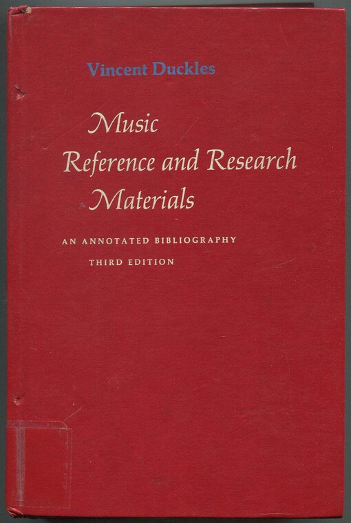 Music reference and research materials :an annotated bibliography