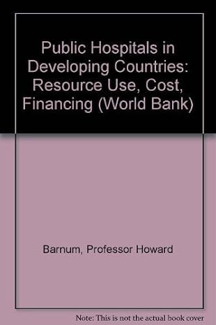 Public hospitals in developing countries :resource use, cost, financing