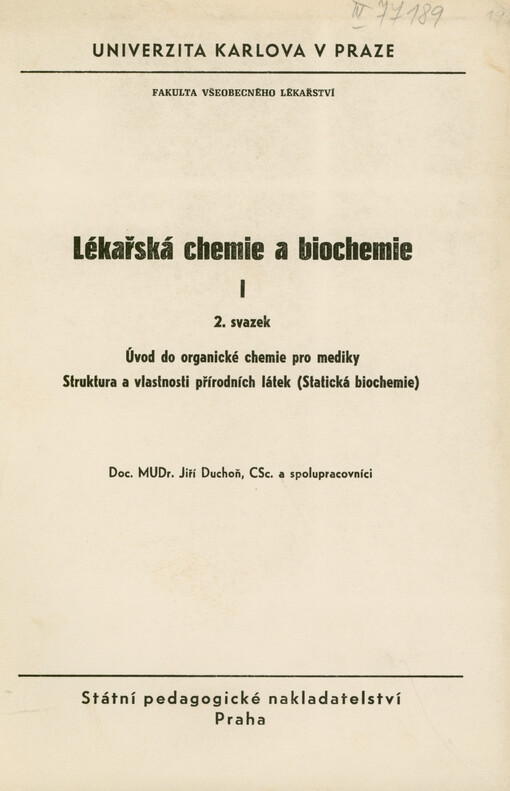 Lékařská chemie a biochemie I. 2. svazek