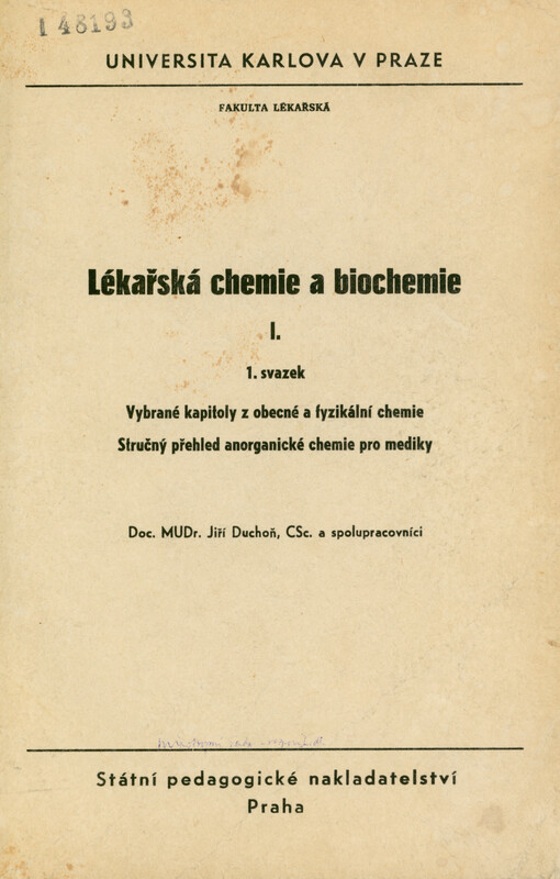 Lékařská chemie a biochemie I. 1. svazek