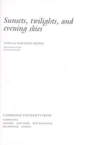 Sunsets, twilights, and evening skies