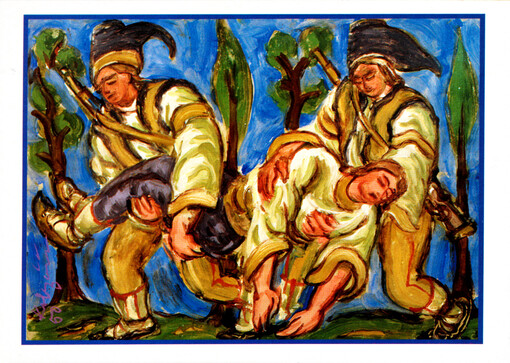 Jan Kobzáň: Raněný zbojník, 1950 (Státní galerie Zlín)