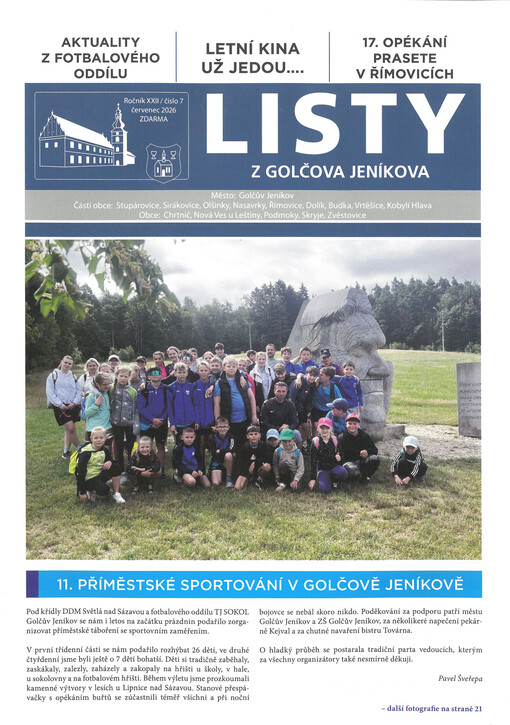 Listy z Golčova Jeníkova : pro obce: Golčův Jeníkov, Dolík, Chlumek, Chrtníč, Kobylí Hlava, Nasavrky, Nová Ves, Olšinky, Podmoky, Římovice, Skryje, Sirákovice, Stupárovice, Vrtěšice a Zvěstovice