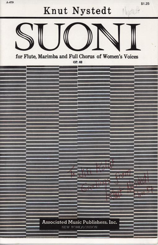 Suoni = Sounds : for Flute, Marimba and Full Chorus of Women's Voices