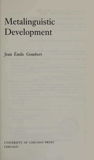 Metalinguistic development