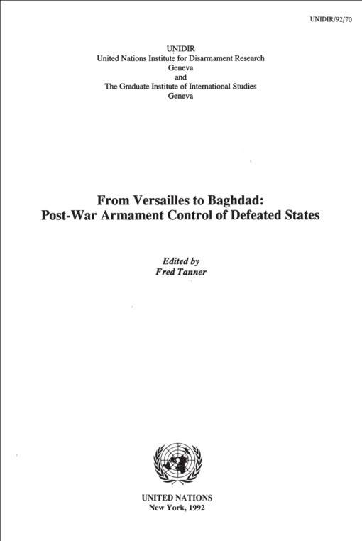 From Versailles to Baghdad: Post-War Armament Control of Defeated States