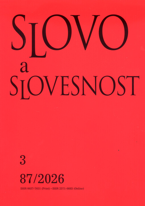 Slovo a slovesnost : časopis pro otázky teorie a kultury jazyka