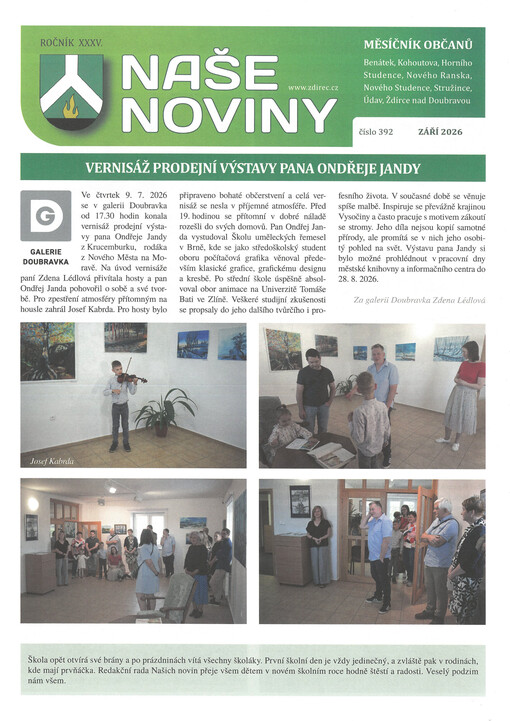 Naše noviny : měsíčník občanů Ždírce nad Doubravou