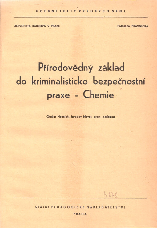 Přírodovědný základ do kriminalisticko bezpečnostní praxe - chemie