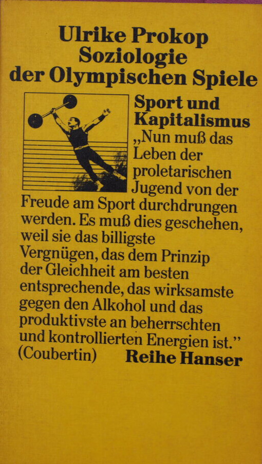 Soziologie der Olympischen Spiele :Sport und Kapitalismus