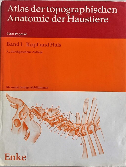 Atlas der topographischen Anatomie der Haustiere.Bd. 1,Kopf und Hals