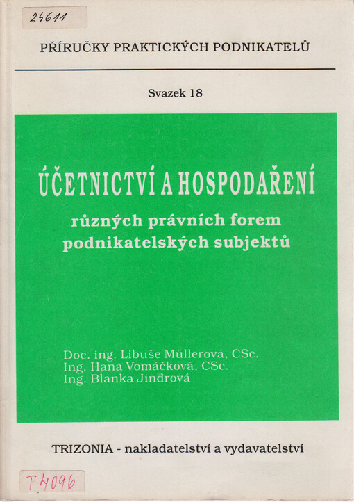 Účetnictví a hospodaření různých právních forem podnikatelských subjektů
