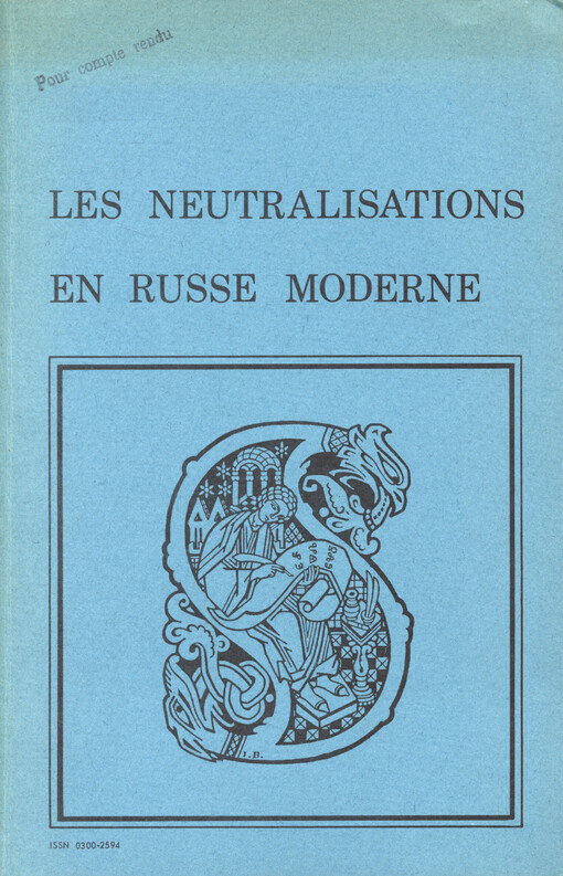 Les neutralisations en russe moderne : phonologie synchronique : notes de cours (licence et C.A.P.E.S.)