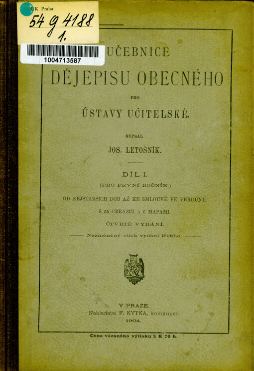 Učebnice dějepisu obecného pro ústavy učitelské