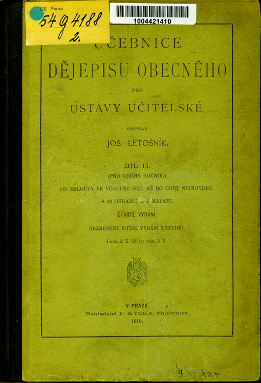 Učebnice dějepisu obecného pro ústavy učitelské