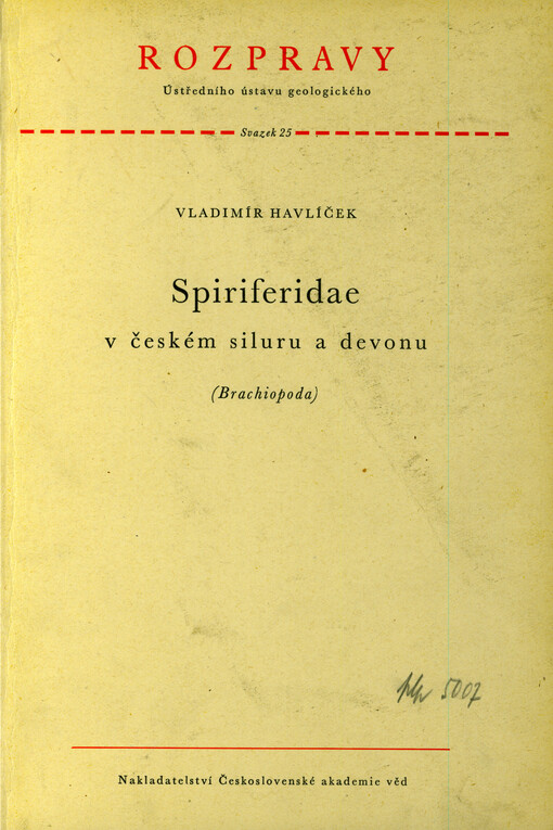 Spiriferidae v českém siluru a devonu : (Brachiopoda)