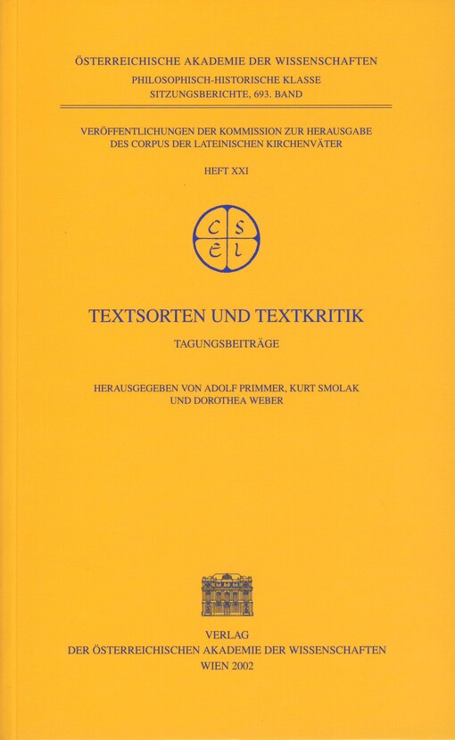 Textsorten und Textkritik :Tagungsbeiträge