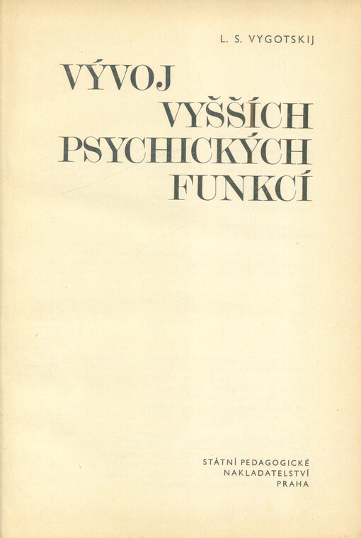 Vývoj vyšších psychických funkcí