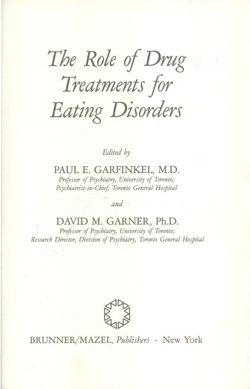 The role of drugs treatment for eating disorders