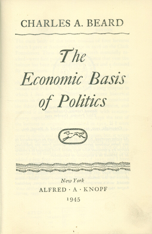 The economic basis of politics