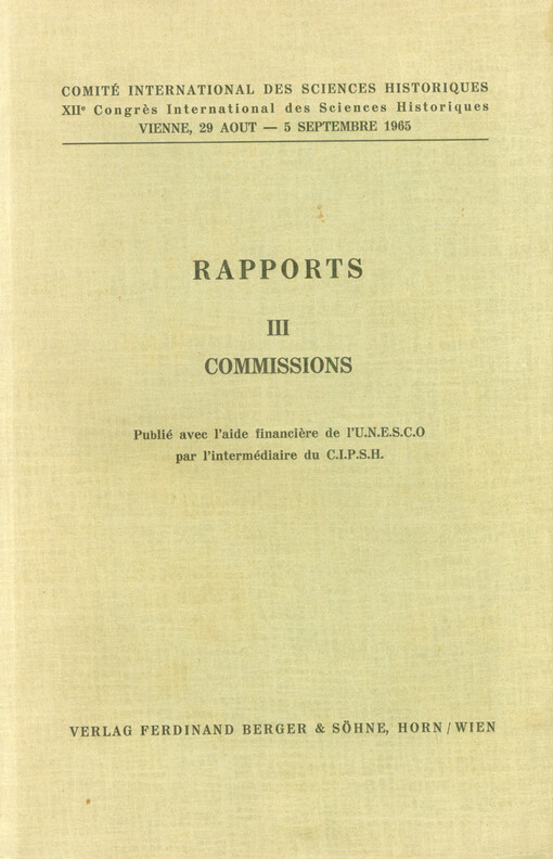 Rapports. III, Commissions