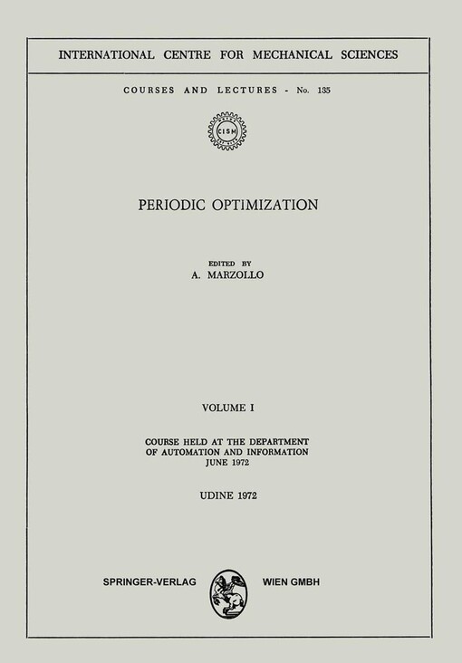 Periodic optimization :course held at the department of automation and information june 1972, Udine