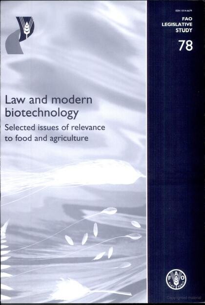 Law and modern biotechnology :Selected issues of relevance to food and agriculture