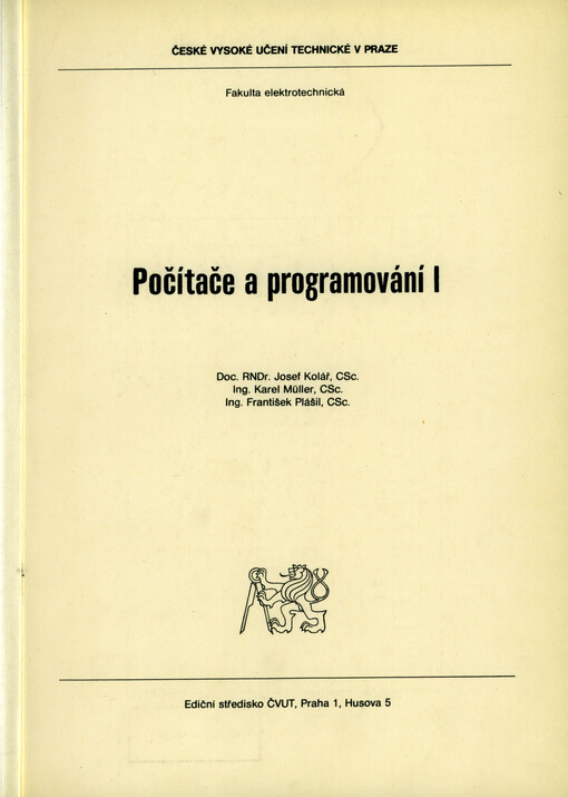 Počítače a programování I