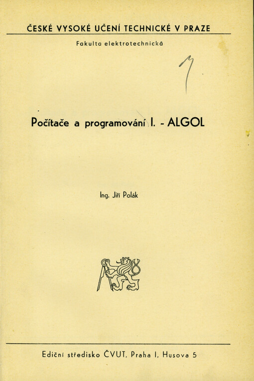 Počítače a programování I. - ALGOL