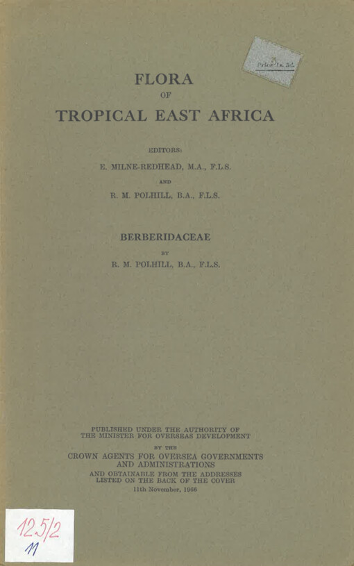 Flora of tropical East Africa. Berberidaceae