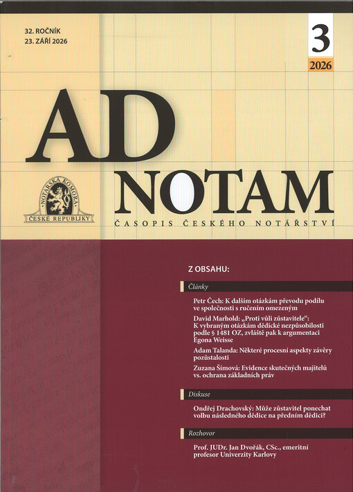 Ad Notam : notářský časopis